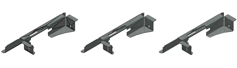 1780 triangles → 694 triangles → 400 triangles