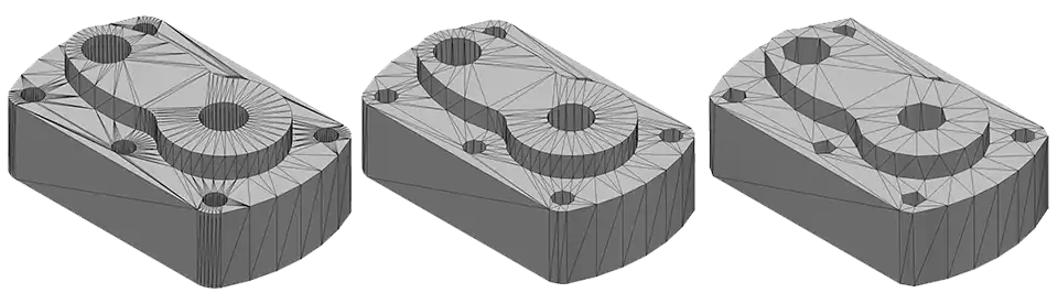 1868 triangles → 960 triangles → 492 triangles