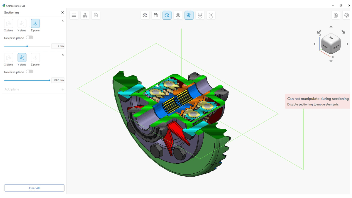 Fig. 1. The full section of the torsen differential