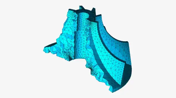 3D mesh (tetrahedra) generated by CAD Exchanger Advanced Meshers