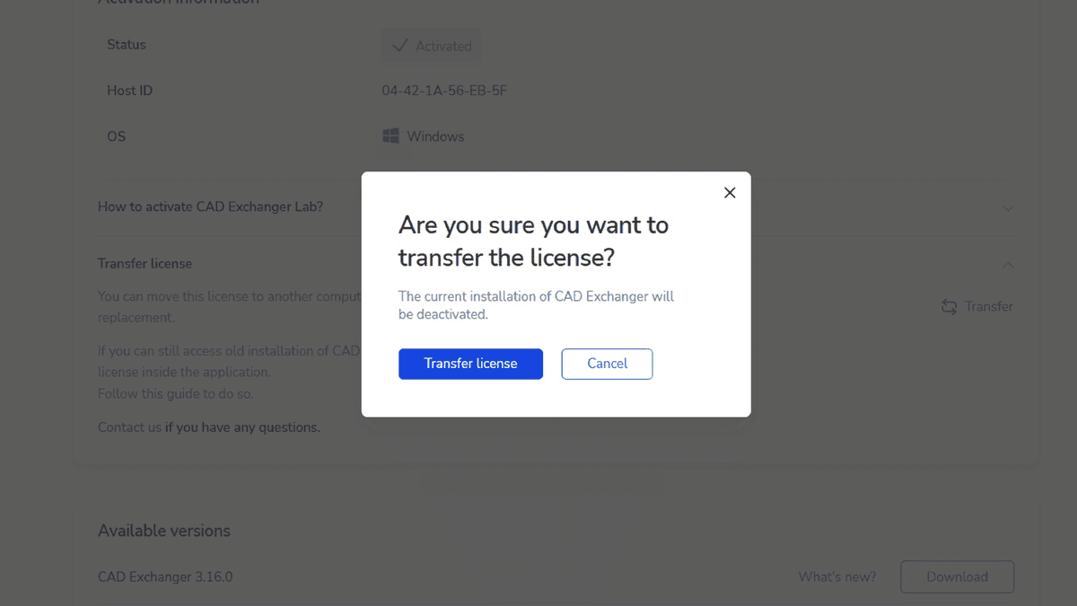 Customer Corner —  unbind the license