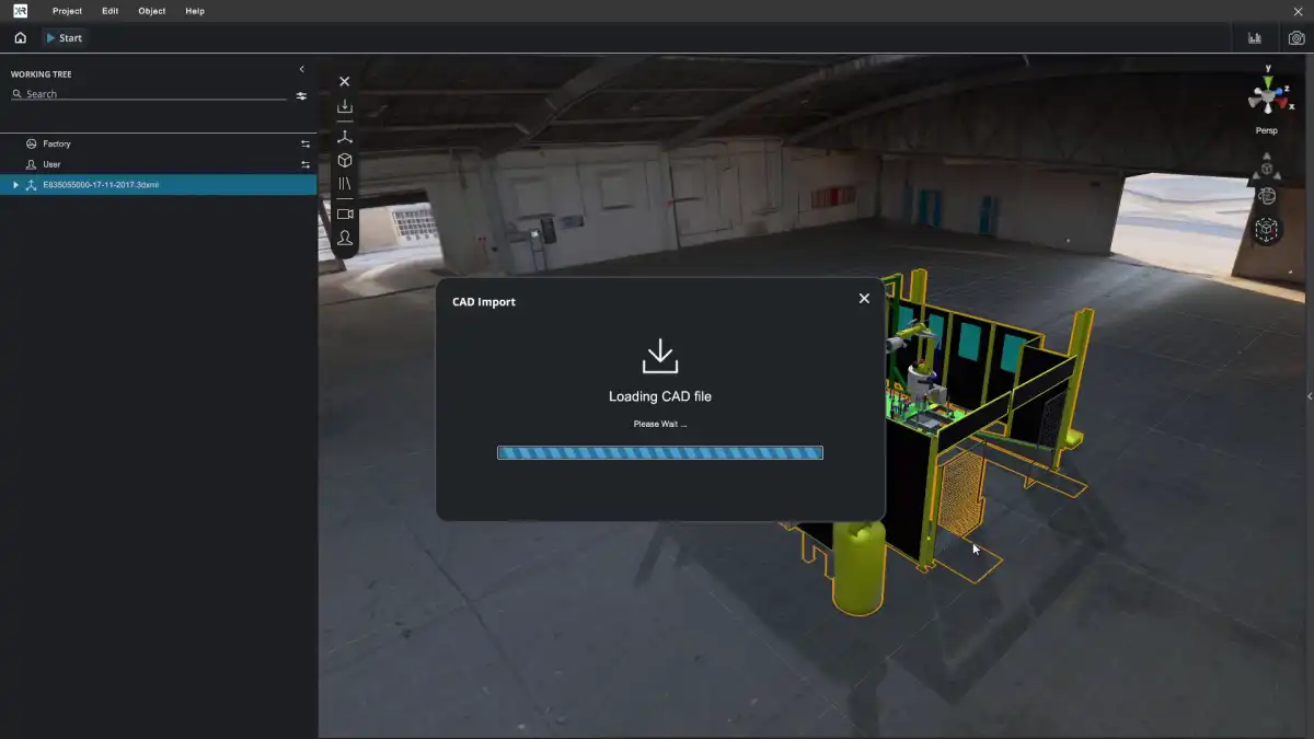 Creating a realistic environment by loading 3D models helps to remove the risk for robots collisions and costly delays