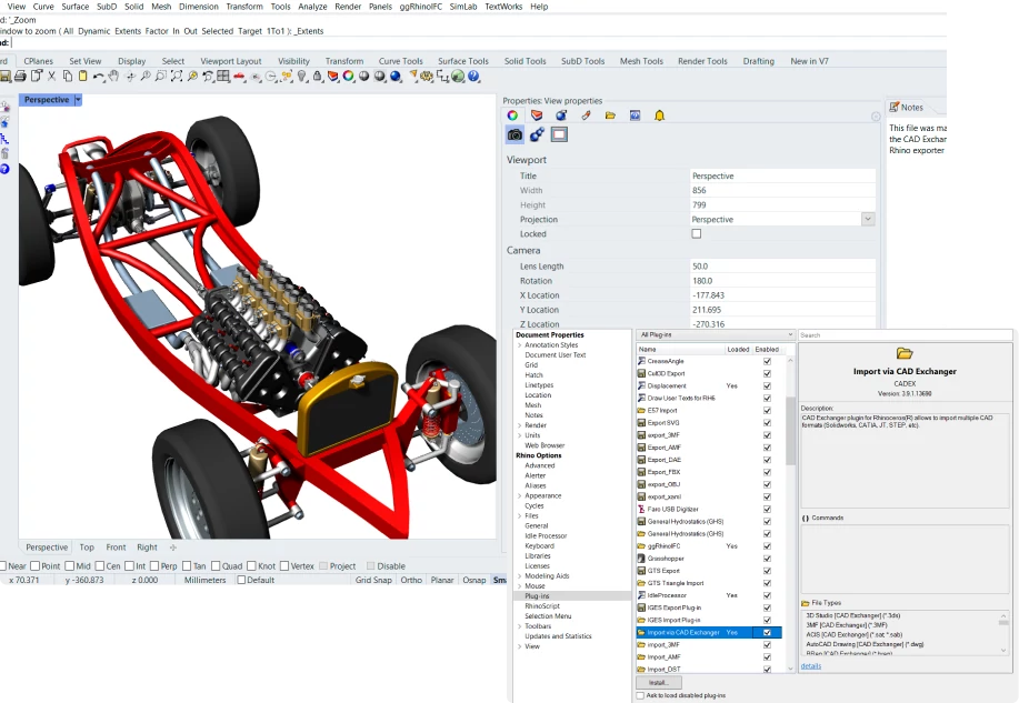 CAD Exchanger Rhinoceros Plugin